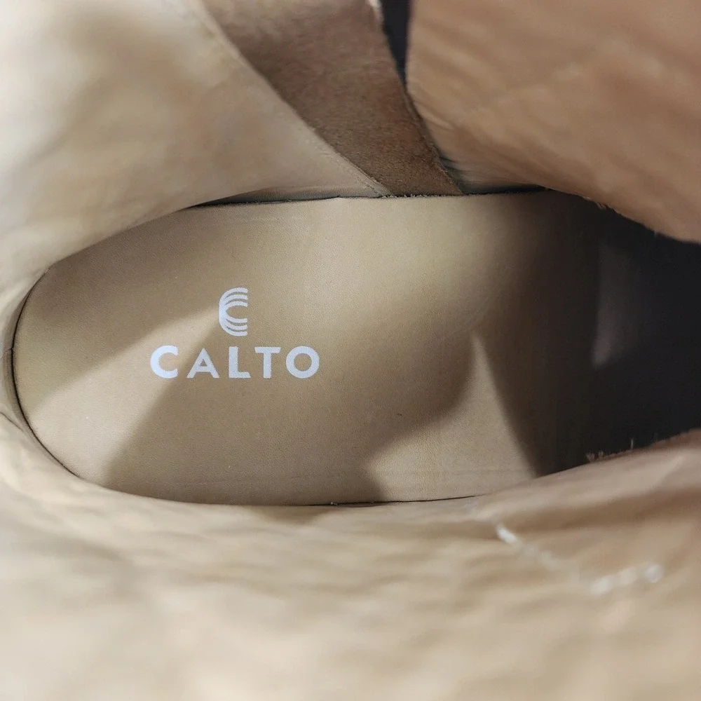 Calto K30524 Men 11 Boot Brown Leather Invisible Height Increasing Elevator Boot